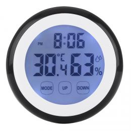 デジタル LCD 温度計 湿度計 電子 温度 湿度計 気象 ステーション 屋内 時間 クロック バッ