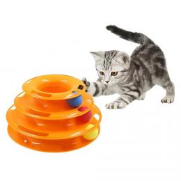 猫のおもちゃ タワー トラック ディスク トリプル 猫 ボール トレーニング プレート