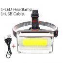 ミニCOB LEDヘッドランプ USB充電 屋外 キャンプ 釣り ヘッドライト 作業 メ