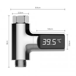 液晶表示 LEDディスプレイ ウォーター シャワー 温度計 フロー自己生成電気 水温計 モニター ホ